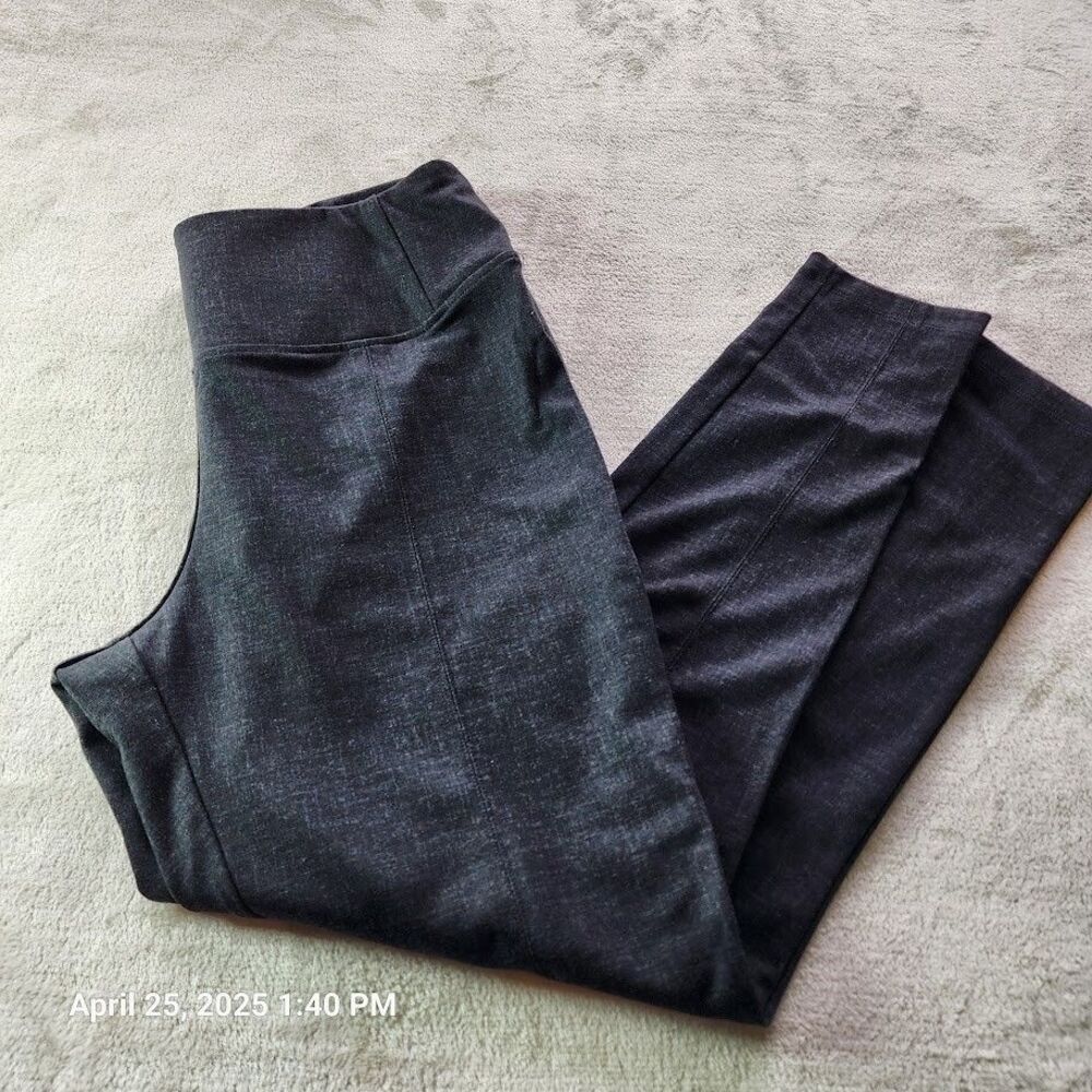 Apt. 9 Women's Large Black Cr Hat Dress Pants Comfort Waist Seamed Front Ankle